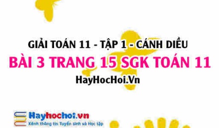 Giải bài 3 trang 15 Toán 11 tập 1 SGK Cánh Diều